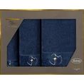 EVA MINGE Komplet ręczników GAJA w eleganckim opakowaniu, idealne na prezent - 46 x 36 x 7 cm - granatowy 2