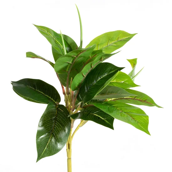 ROŚLINA ZIELONA o ozdobnych liściach, kwiat sztuczny dekoracyjny - 42 cm - zielony