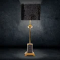 Lampa stołowa NELI z podstawą z żywicy poliestrowej wykończona welwetowym abażurem - 23 x 21 x 66 cm - czarny 2