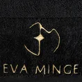 EVA MINGE Ręcznik GAJA z bawełny frotte z welwetową bordiurą i haftem z logo kolekcji - 30 x 50 cm - czarny 2