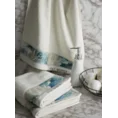 EVA MINGE Ręcznik EVA 4 z puszystej bawełny z bordiurą zdobioną designerskim nadrukiem - 50 x 90 cm - naturalny 4