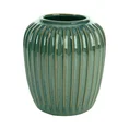 Porcelanowy wazon ISLA ze żłobieniami - 18 x 18 x 21 cm - turkusowy 1