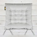 Dwustronna welwetowa poduszka siedziskowa na krzesło z szesnastoma pikowaniami, gramatura 260 g/m2 - 40 x 40 x 6 cm - jasnostalowy 1