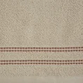 Ręcznik ALLY z bordiurą w pasy przetykany kontrastującą nicią miękki i puszysty, zero twist - 70 x 140 cm - beżowy 2