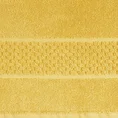 Lekki, chłonący wodę dywanik łazienkowy CALEB z bawełny zdobiony pasem wzoru w krateczkę - 50 x 70 cm - musztardowy 4