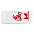 Ręcznik świąteczny SANTA 23 bawełniany  z aplikacją ze skrzatem - 70 x 140 cm - biały 3