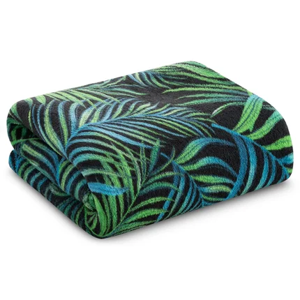 DESIGN 91 Koc PALMS z nadrukiem egzotycznych liści DESIGN 91 Koc PALMS z nadrukiem egzotycznych liści - 150 x 200 cm