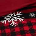 Komplet pościeli świątecznej RUDOLF 02 z wysokiej jakości satyny bawełnianej z motywem kraty - 220 x 200 cm - czerwony 5