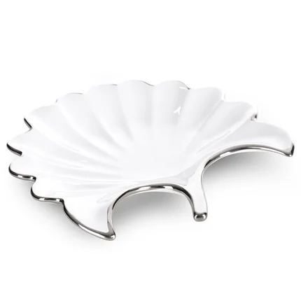 Patera ceramiczna dekoracyjna ABBI w kształcie liścia Patera ceramiczna dekoracyjna ABBI w kształcie liścia - 25 x 25 x 4 cm