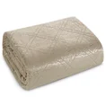 DESIGN 91 narzuta welwetowa pikowana metodą hot press w wzór karo - 170 x 210 cm - beżowy 2