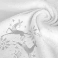 Ręcznik świąteczny SANTA 14  bawełniany z haftem z sarenkami podkreślony kryształkami - 50 x 90 cm - biały 5
