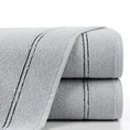 Ręcznik klasyczny podkreślony dwoma delikatnymi paseczkami - 50 x 90 cm - srebrny 1