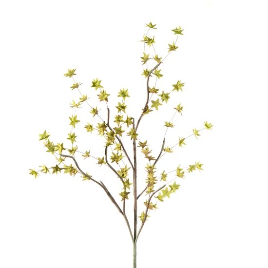 FORSYCJA gałązka ozdobna z kwiatami, kwiat sztuczny dekoracyjny - dł.90cm dł.kwiat 50cm - zielony