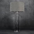 Lampa stojąca KASI z szklaną podstawą i błyszczącym abażurem - 46 x 28 x 92 cm - stalowy 1