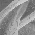 Zasłona LORI ze srebrnym nadrukiem liści - 140 x 250 cm - biały 11