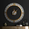 Dekoracyjny zegar ścienny w nowoczesnym stylu z metalu - 60 x 5 x 60 cm - brązowy 6