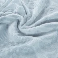 Welurowy ręcznik zdobiony na całej powierzchni żakardowym kwiatowo-ornamentowym wzorem - 50 x 90 cm - srebrny 5