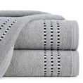 Ręcznik bawełniany FIORE z ozdobnym stebnowaniem - 30 x 50 cm - stalowy 1