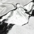 Zasłona z welwetu zdobiona pasem tkaniny z moherową nicią oraz połyskliwych czarnych cekinów - 140 x 250 cm - srebrny 7