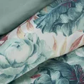 TERRA COLLECTION Komplet pościeli AVINION 1 z makosatyny bawełnianej z kwiatowym wzorem - 220 x 200 cm - miętowy 11