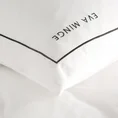 EVA MINGE Komplet pościeli EVA 10 B z najwyższej jakości makosatyny bawełnianej z nadrukiem logo EVA MINGE i haftowanym ozdobnym paseczkiem - 160 x 200 cm - biały 6