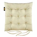 Dwustronna welwetowa poduszka siedziskowa na krzesło z dziewięcioma pikowaniami, gramatura 260 g/m2 - 40 x 40 x 6 cm - jasnozłoty 2