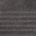 Ręcznik z bordiurą w paseczki podkreślone błyszczącą nicią - 70 x 140 cm - stalowy 2