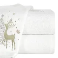 Ręcznik świąteczny SANTA 20 bawełniany z haftem z reniferem i choinkami - 50 x 90 cm - biały 1