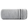 Ręcznik bawełniany KORAL z bordiurą podkreśloną  żakardowymi paseczkami - 30 x 50 cm - srebrny 3