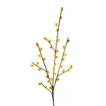 GAŁĄZKA OZDOBNA z pąkami, kwiat sztuczny dekoracyjny - 96 cm - żółty 1