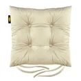 Dwustronna welwetowa poduszka siedziskowa na krzesło z czterema pikowaniami, gramatura 260 g/m2 - 40 x 40 x 8 cm - jasnożółty 2