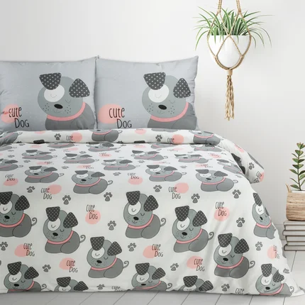 DESIGN 91 Komplet pościeli dziecięcej KIDS 07 z bawełny z motywem piesków DESIGN 91 Komplet pościeli dziecięcej KIDS 07 z bawełny z motywem piesków - 160 x 200 cm