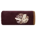 Ręcznik  PALMS bawełniany z haftowaną bordiurą w egzotyczne liście - 70 x 140 cm - bordowy 3