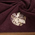 Ręcznik  PALMS bawełniany z haftowaną bordiurą w egzotyczne liście - 50 x 90 cm - bordowy 5