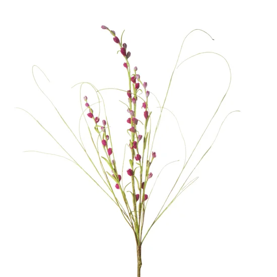 GAŁĄZKA OZDOBNA z drobnymi pąkami, kwiat sztuczny dekoracyjny - dł. 85 cm dł.z liśćmi 45 cm - różowy