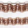 Zasłona gotowa LISA w poziome pasy zdobione ornamentem - 140 x 250 cm - beżowy/brązowy 3