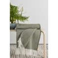 TERRA COLLECTION Koc MONTENEGRO z motywem jodełki zakończony frędzlami z tkaniny z przewagą bawełny - 180 x 220 cm - kremowy 7