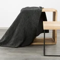 DESIGN 91 Narzuta na fotel-koc AMBER bardzo miękki w dotyku ze strukturalnym wzorem 3D z włókien bawełniano-akrylowych - 70 x 160 cm - czarny 1