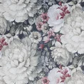 Zasłona gotowa LUCIA z welwetu zdobiona pięknym wzorem kwiatów - 140 x 270 cm - kremowy 12