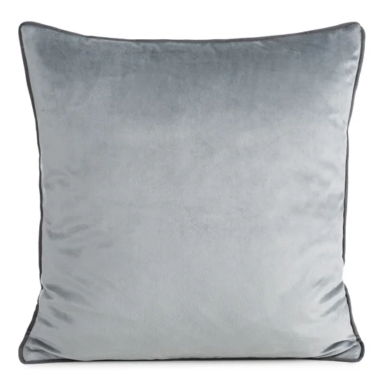 Poszewka GAJA 2 z welwetu o delikatnym połysku z ozdobną lamówką - 60 x 60 cm - srebrny