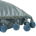 Poszewka welwetowa z pomponami i kryształkami - 45 x 45 cm - niebieski 5