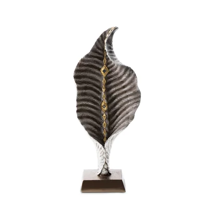 Kwiat kalia figurka ceramiczna srebrno-złota Kwiat kalia figurka ceramiczna srebrno-złota - 14 x 7 x 35 cm