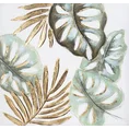 Obraz EGZOTIC ręcznie malowany na płótnie egzotyczne liście ze z - 60 x 60 cm - zielony 1