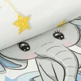 Pościel dziecięca KID z bawełny renforce z nadrukiem z motywem niebieskich słoników - 100 x 135 cm - biały 5