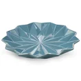 Patera ceramiczna ALANI z geometrycznymi wytłoczeniami - 33 x 33 x 4 cm - niebieski 3