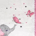 Dywan BABY do pokoju dziecięcego z motywem słonika i różowych chmurek - 80 x 150 cm - kremowy 4