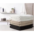 Ręcznik MAURO z włókien bambusowych i bawełny ze strukturą w drobne pasy - 50 x 90 cm - biały 4