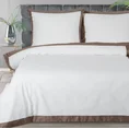 EUROFIRANY NOVA STYLE komplet pościeli REINA z wysokogatunkowej makosatyny bawełnianej  zdobiona kontrastującą kantą - 160 x 200 cm - biały 1