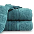 EUROFIRANY PREMIUM Ręcznik MILA  z włókien bambusowych z  bordiurą tkaną w ozdobne pasy 3D - 70 x 140 cm - niebieski 1