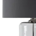 Lampa stołowa LILA na podstawie z przezroczystego szkła z abażurem z matowej tkaniny - ∅ 38 x 61 cm - popielaty 4